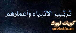 ترتيب الانبياء