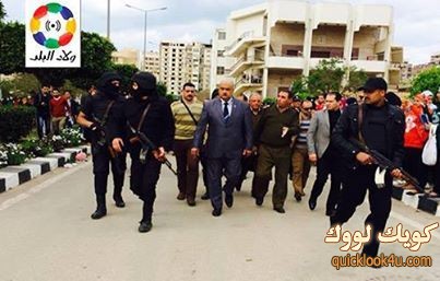 مدير أمن الدقهلية داخل جامعة المنصورة عقب اقتحام الداخلية الحرم الجامعي.