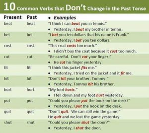 10 verbs that don't change in the past