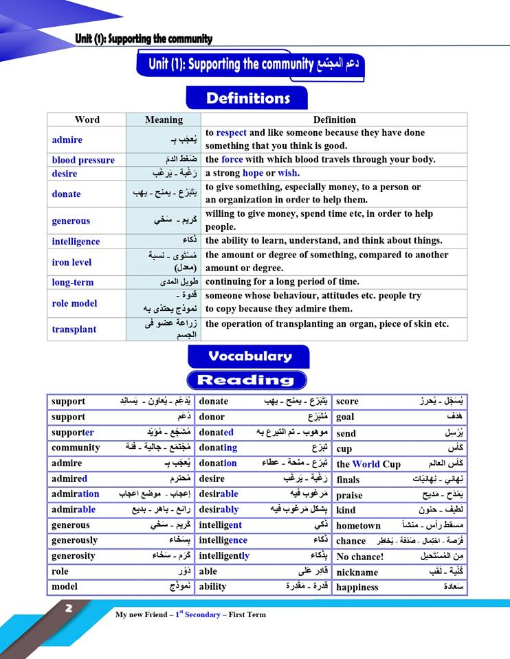 ملزمة اللغة الانجليزية اولى ثانوى 2020 ترم اول بوابة كويك لووك العربية