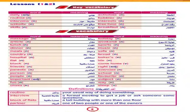 ملزمة اللغة الانجليزية 2ع 2022 الترم الاول